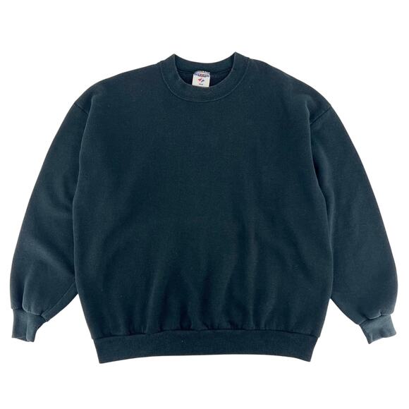 Y2K faded black blank crewneck sweatshirt 2000s vintage - Picture 1 of 3